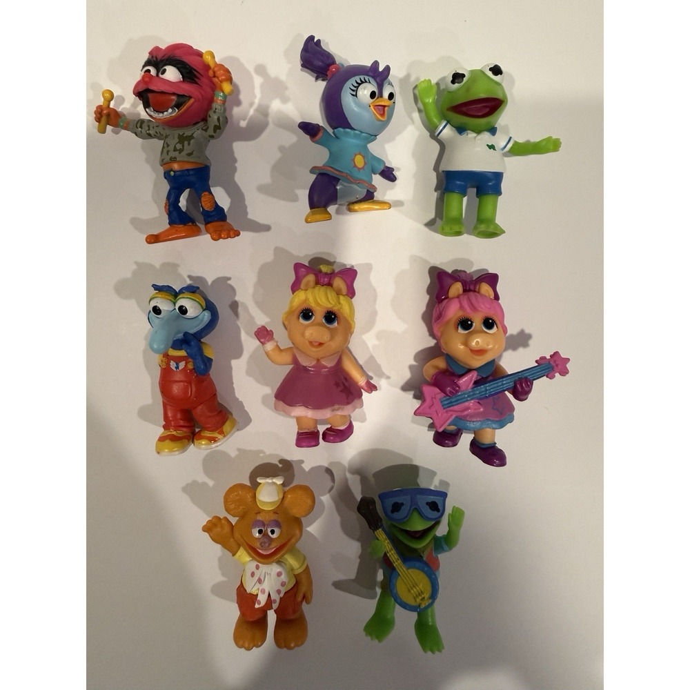 Disney Junior Muppet Babies 2.5" Figures Lot 8 Kermit Miss Piggy Animal Fozzie